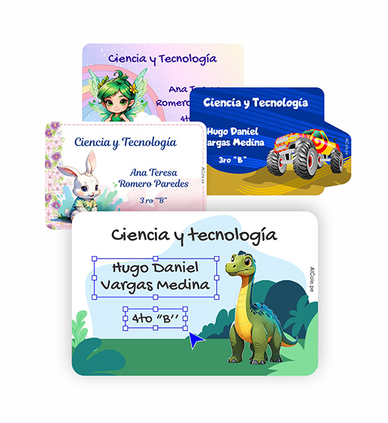 etiquetas para cuaderno con diseño alcole