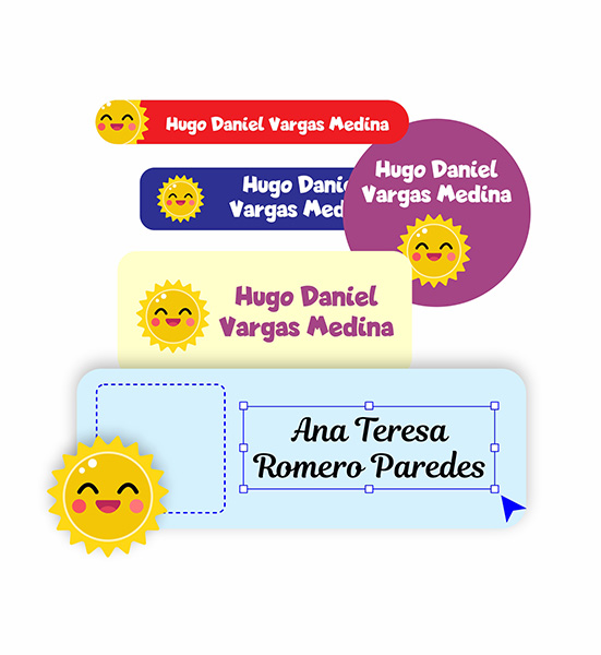 etiquetas para útiles escolares y tapers sube tu personaje alcole